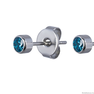 Пусеты Fiore Luna, Cubic zirconia Blue Topaz, SWE0128 BT S Пусеты Fiore Luna, Cubic zirconia Blue Topaz, SWE0128 BT S